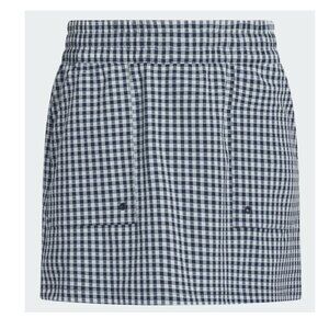 Adidas Ultimate365 Golf Skort Womens Size L Navy White Gingham Check Skirt